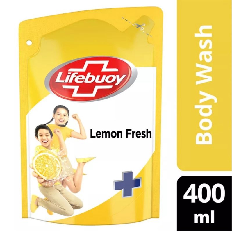 LIFEBUOY Sabun Mandi Cair Lemon Fresh ; Total 10 ; Mild Care ; Cold Fresh Pouch 400ml