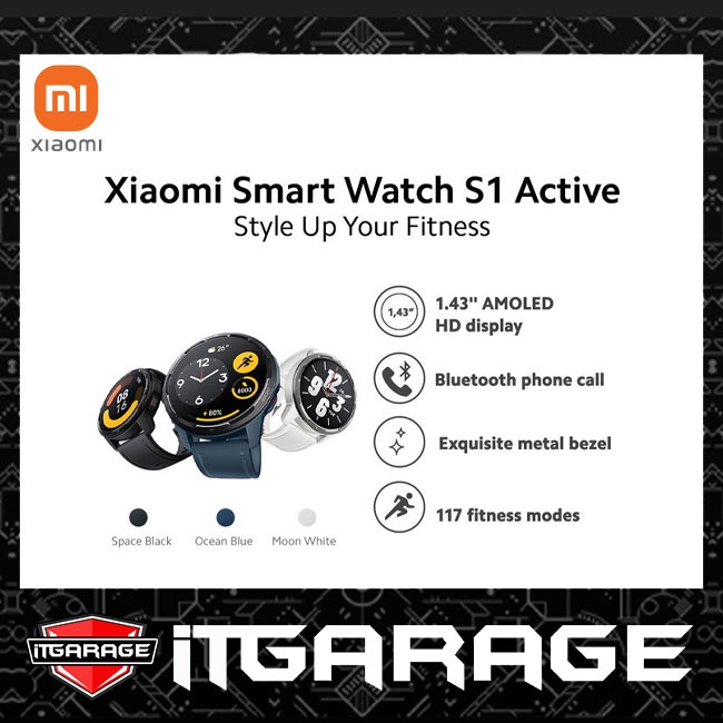 Xiaomi S1 Active Smartwatch - Ocean Blue/Garansi Resmi