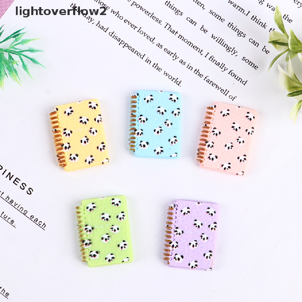 (lightoverflow2) 5pcs / Set Mainan Miniatur Panda Skala 1: 12 Untuk Dekorasi Rumah Boneka (ID)