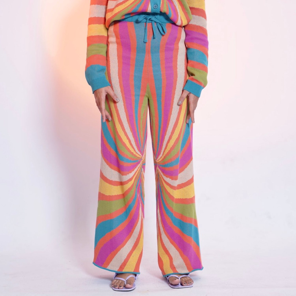 NONA Rays Knit Pants Multicolor - Celana Panjang