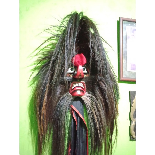 Topeng Bujang Ganong (Ganongan) Super Rambut Kuda Asli Ponorogo
