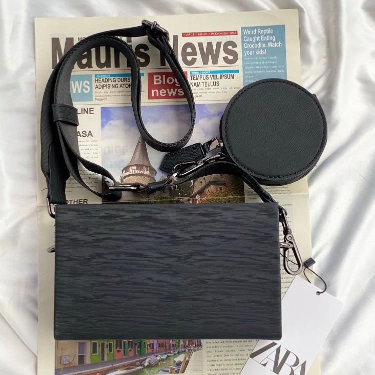 Chekout [WBAG_IMPORT] NEW ARRIVAL TAS SLING BAG ZARA ZR/TAS SELEMPANG MAN RIGID MINI DUO CROSSBODY P