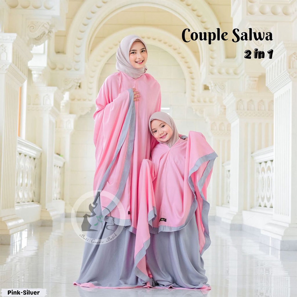 Mukena Salwa Polos 2 in 1 Jumbo Couple                                           ⠀                  