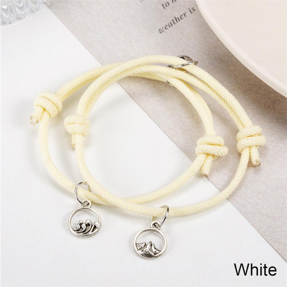 Timekey 1 Pasang Gelang Tali Kepang Magnetik Untuk Pasanganpriawanita A7D9