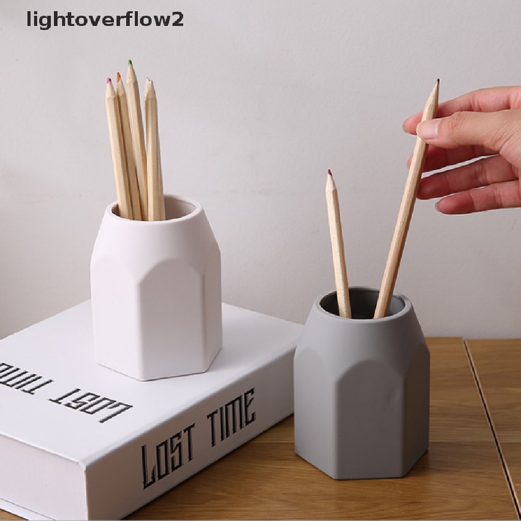 (lightoverflow2) Stand Holder Pensil / Pulpen / Stationery Bahan Silikon Untuk Meja Kantor