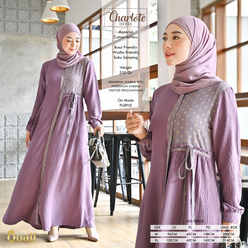 Gamis wanita katun airflow / Charlote Dress by Quail
