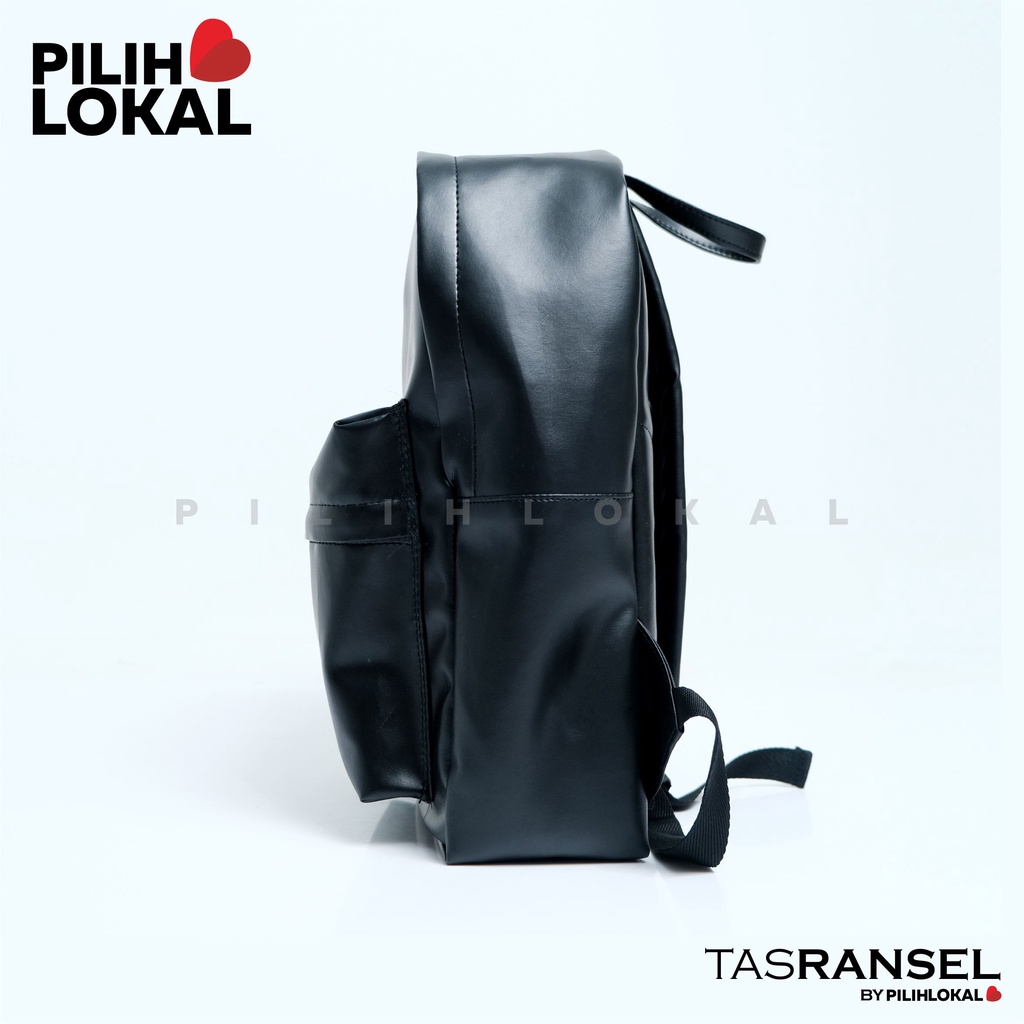 Pilihlokal - Terlaris Tas Punggung Kerja Bahan Semi Kulit Daily Toxi Backpack Traveling Waterproof Pria &amp; Wanita Unisex Ransel Laptop Jumbo Kuliah Polos Hitam Water Resistant Cowok Keren Kantong Rangsel Gendong Cowo Sekolah SMA Daypack Terbaru Murah 2022