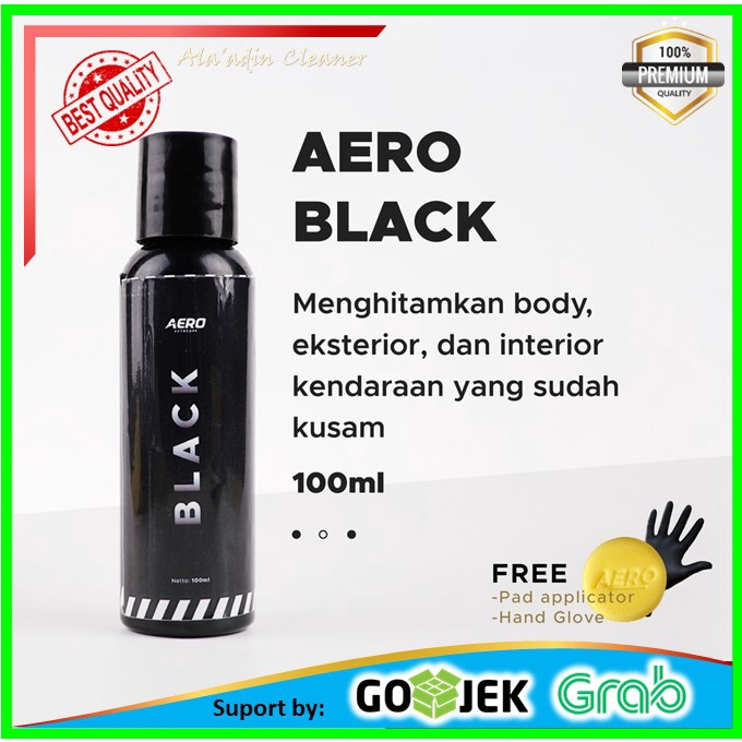 Free Busa Aero Black Penghitam Body Motor Mobil Kasar Permanen Gratis Aplikator Pad &amp; Sarung Tangan