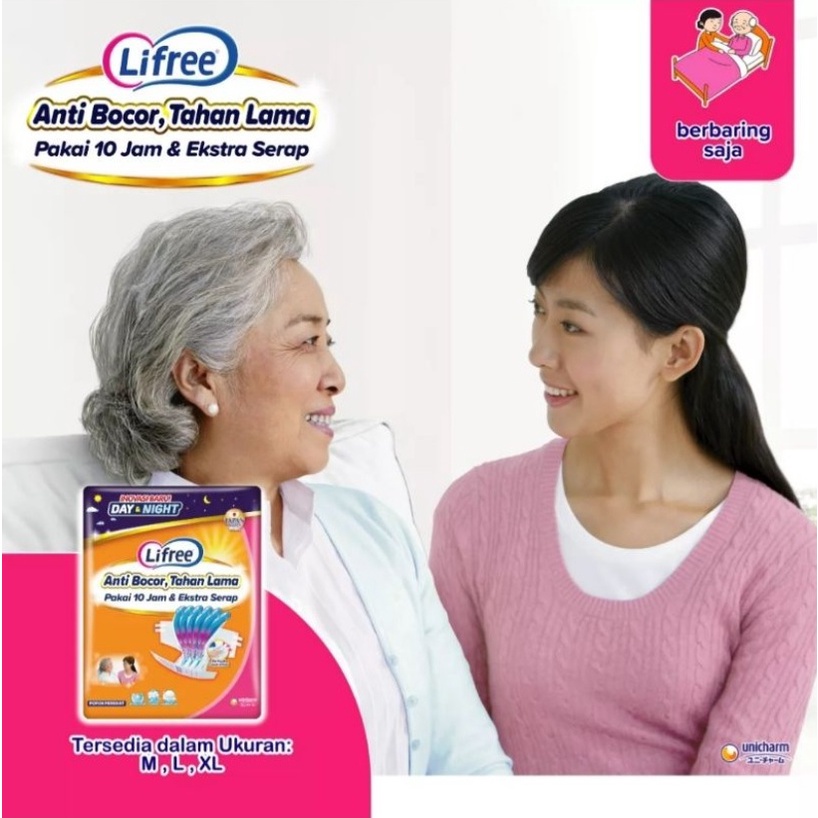 Popok Dewasa Perekat Lifree Untuk Dewasa Orang Tua Lansia Ibu Melahirkan Kemasan Pack - Pampers Anti