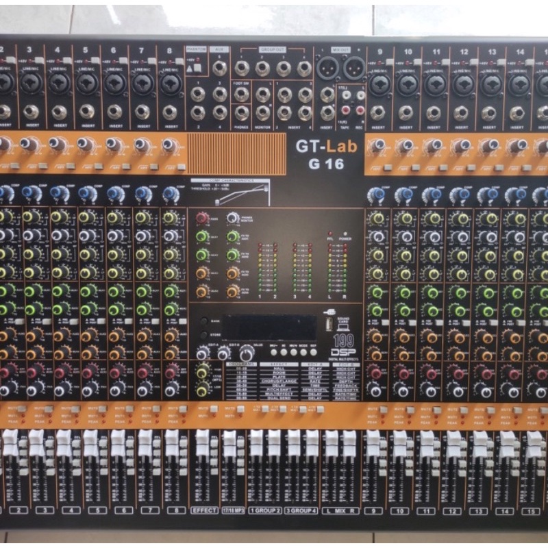 Mixer Audio GTLab 16 G16 GT-Lab 16 G 16 Original By RDW 16 Chanel GT Lab 16 Ch Full XLR Efek DSP Rev