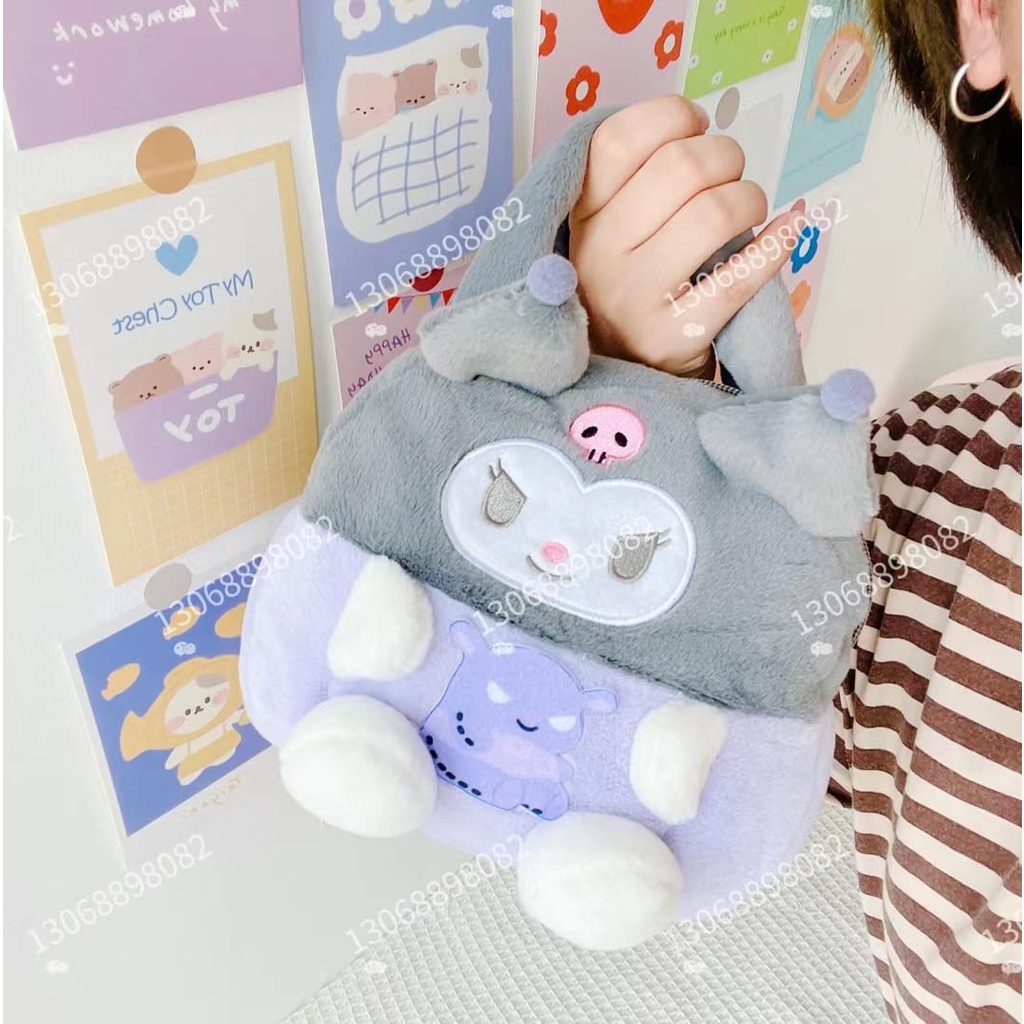 Tas Hand Bag Boneka Cartoon Bahan Plush