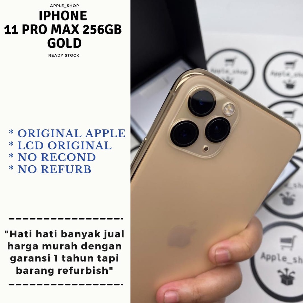 iPhone 11 Pro Max 256gb Gold Lcd Original Mulus Original Bukan Refurbish / Rekondisi