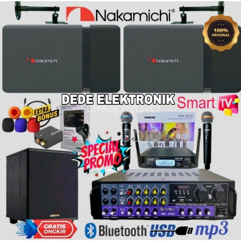PAKET SOUND KARAOKE SPEAKER NAKAMICHI+SUBWOOFER (TOP KARAOKE)