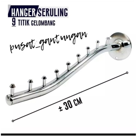 Hanger Gantungan Baju Tembok Model Seruling 6 dan 9 Titik