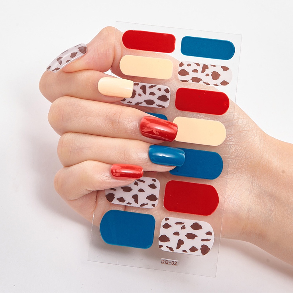 Stiker Kuku Motif Print Leopard Strawberry Gaya Korea Untuk Dekorasi Nail Art