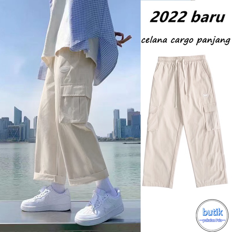 Cargo Pants Pria celana cargo hitam celana panjang cargo pria celana cargo korean style celana banyak kantong pria baggy pants kasual celana korean style pria celana pria panjang
