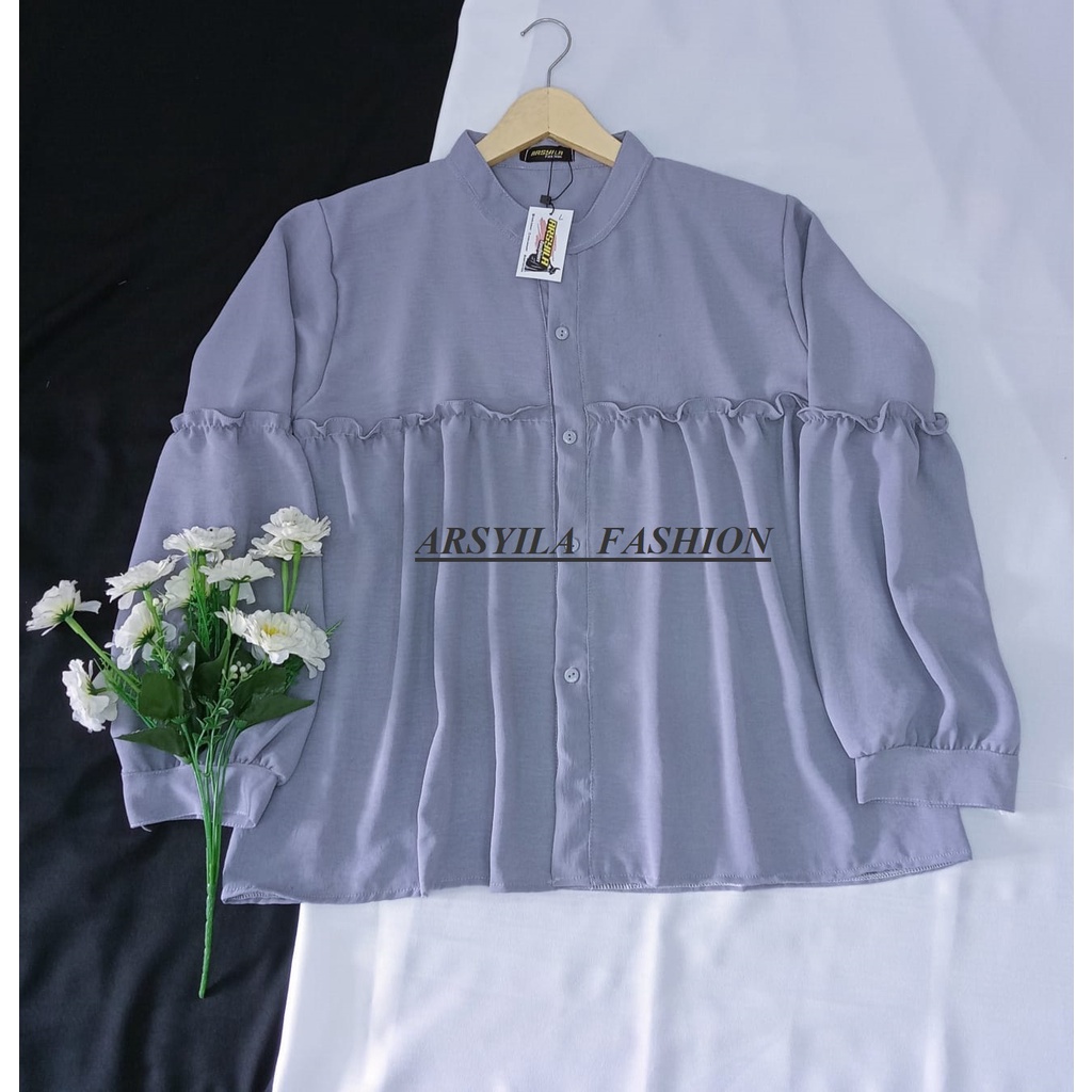 DALOVA Blouse Bahan Crinkle / Atasan Big Size/Baju Jumbo/blouse Wanita/kemeja jumbo terbaru