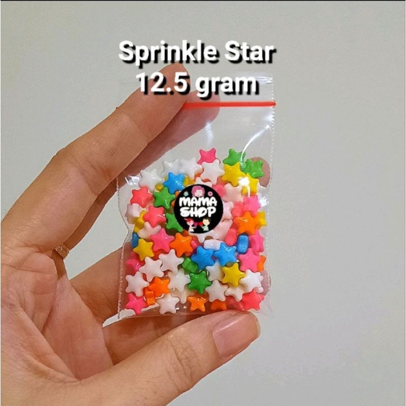 SPRINKLE TRIMIT STAR BINTANG CANDY MIX CONFETTY CAKE EDIBLE RASA MANIS GULA DEKOR ICING SUGAR