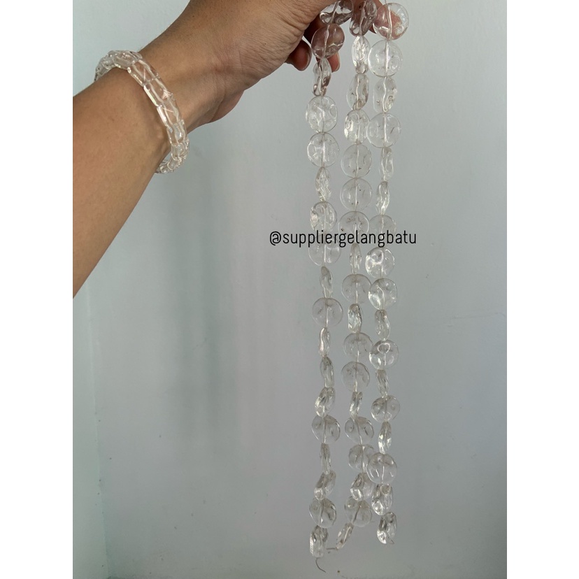 batu white quartz cutting COIN 20mm PUTIH clear quart kuarsa bening