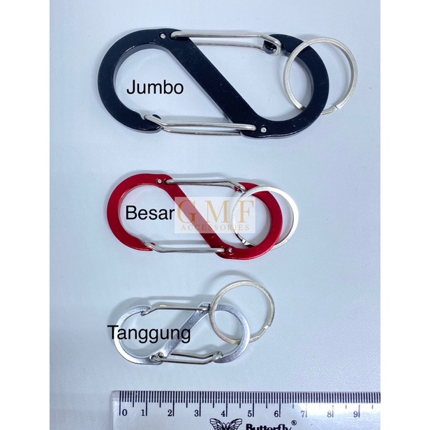 Karabiner Wire Gate Gantungan Cantelan Kunci Carabiner Double Cantolan Pengait Multi Fungsi