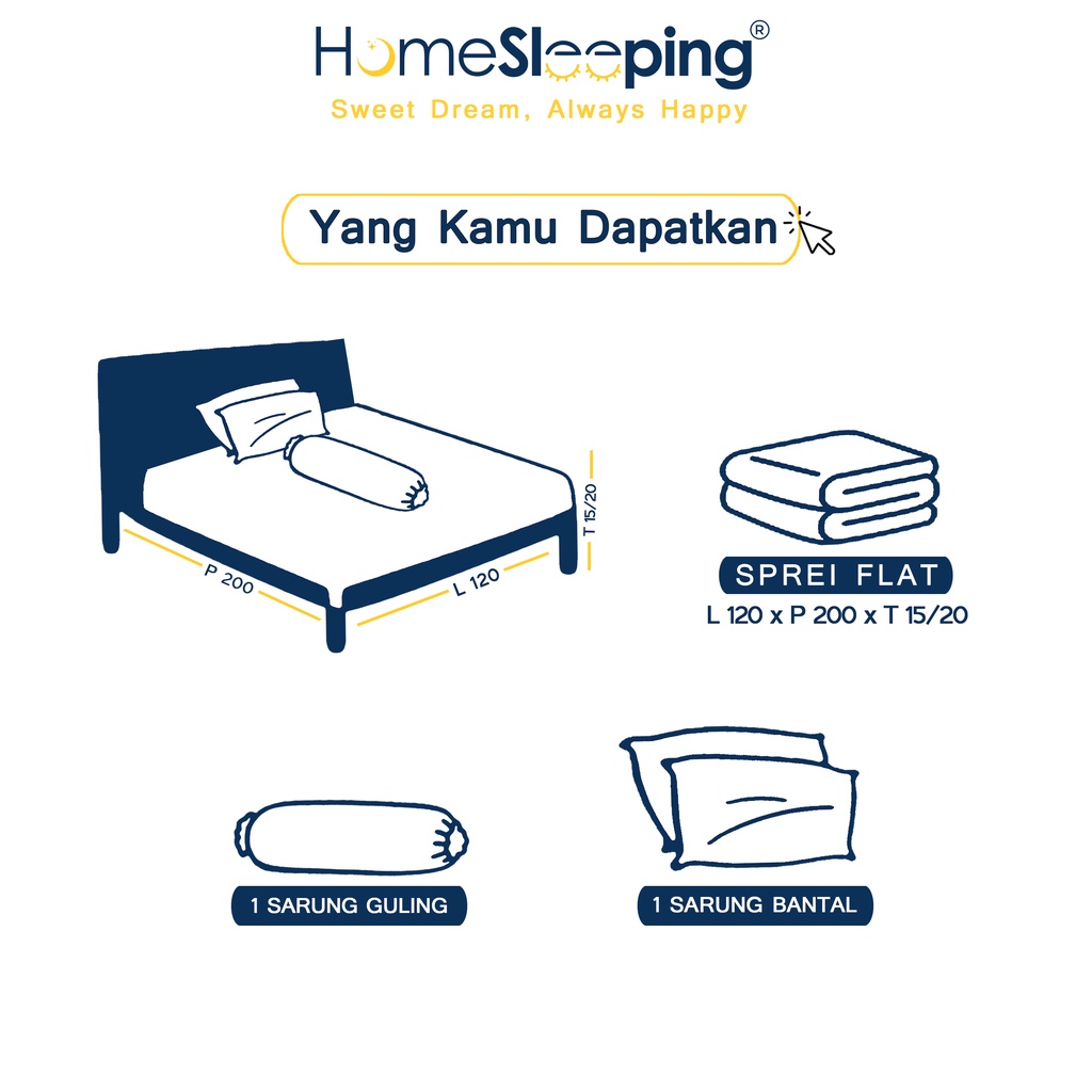 Homesleeping Sprei Polos No 3 120x200xT20 CM Double