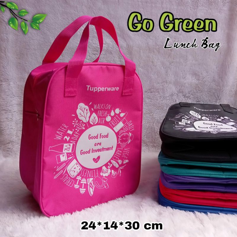 Go Green Tas Tupperware  ( rizt bunga es ) / Go green Lunch Bags Tupperware