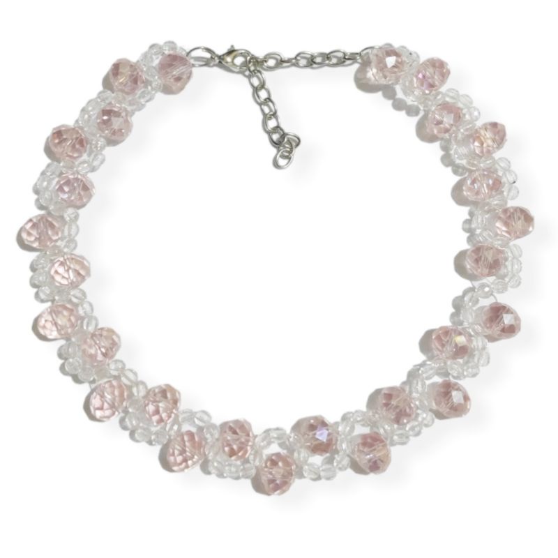 Martha Crystal Choker Necklace Kalung Diamond Kristal Anyam Luxury Premium Collection Kalung Pesta Korea