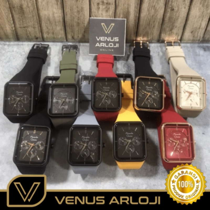 Jam Alexandre Christie AC 2744 BF RIP RRG Wanita Hitam Rosegold Hijau Abu Muda Merah Kuning Segi