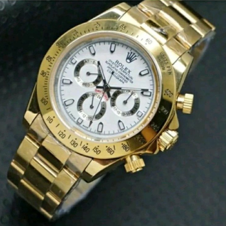 Jam Tangan Rolex Daytona Autometic Warna Gold - Rolex Daytona Gold Warna Pilihan - Rolex