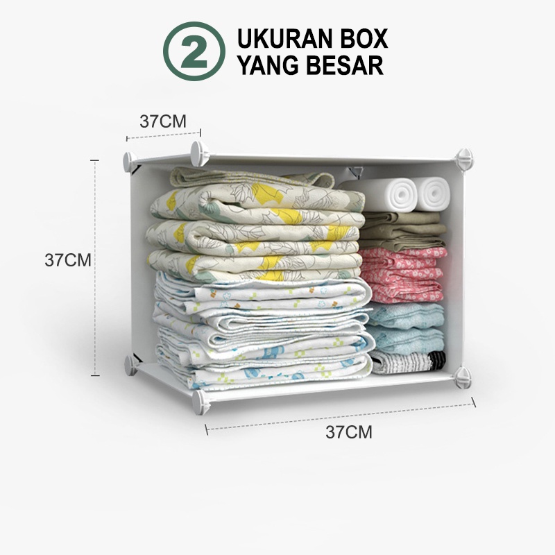 Lemari Pakaian Plastik 16 Pintu Dengan Ruang Gantung Rak Baju Wardrobe Serbaguna Lemari WH001 Terbaru - Unikdekorasi