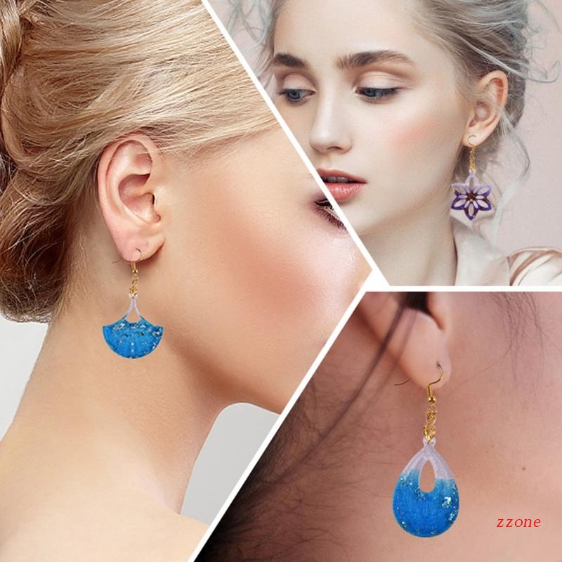 Cetakan Anting Kristal Epoxy Bentuk Bunga Bahan Silikon Untuk Hadiah