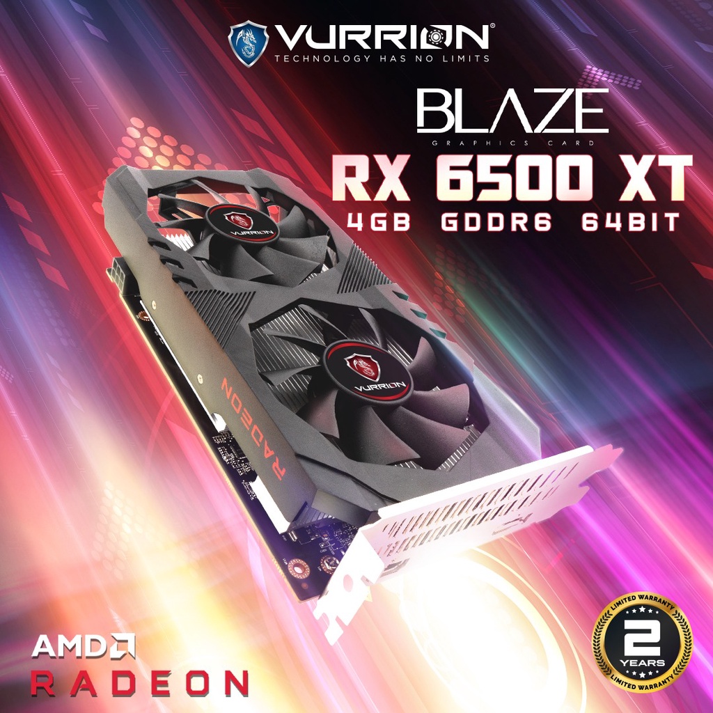 Vga Card AMD Radeon RX 6500 XT 4GB GDDR6 64Bit Vurrion - GPU RX6500 DDR6 Vurion