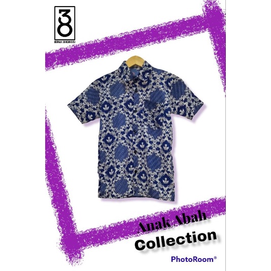 Seragam Batik SD motif lereng biru lengan pendek