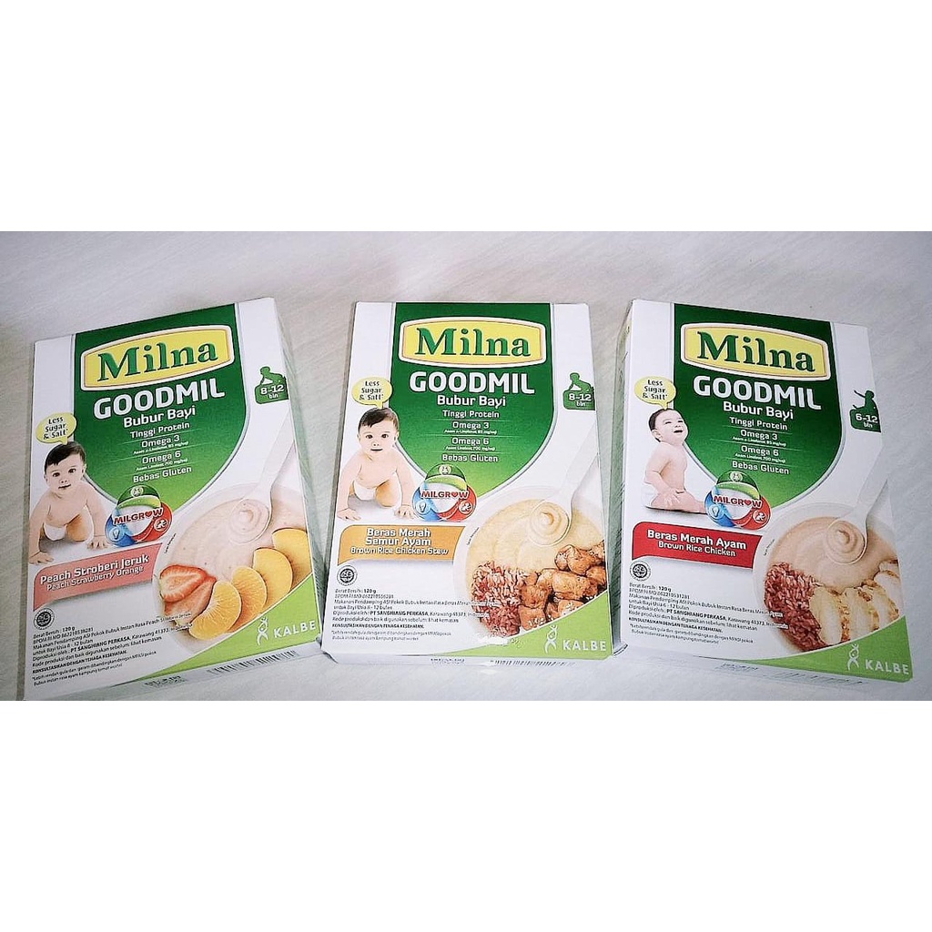 MILNA BOX GOODMIL/ MILNA BUBUR BAYI REGULER BOX 6+/ MILNA BUBUR BAYI BOX 8+ 120gr