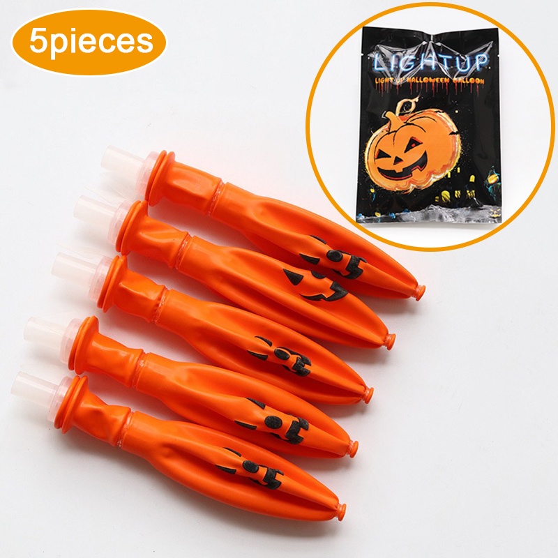 5pcs / Set Balon Latex Bentuk Labu Halloween Untuk Dekorasi Pesta