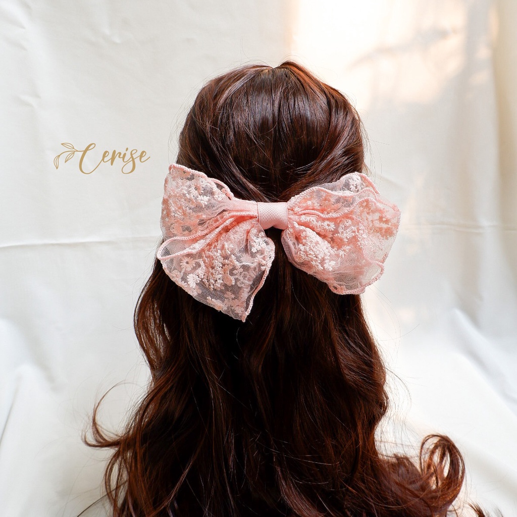 Yuri Hairpin | Jepit rambut pita lace korea warna warni untuk anak dan wanita dewasa cantik manis