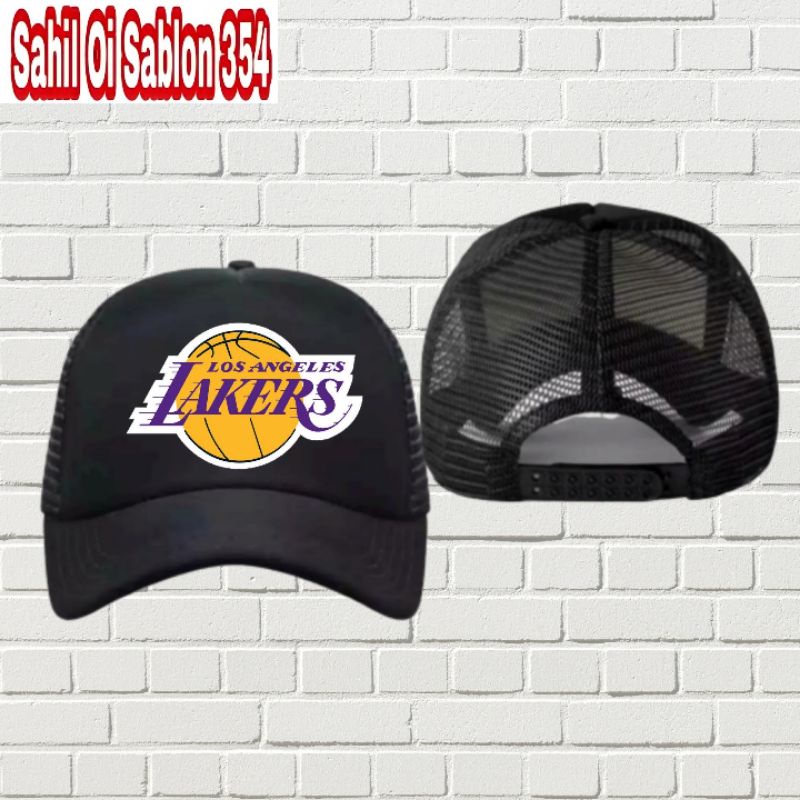 Topi Snapback  LAKERS TOPI DISTRO topi jaring Hitam trucker baseball original