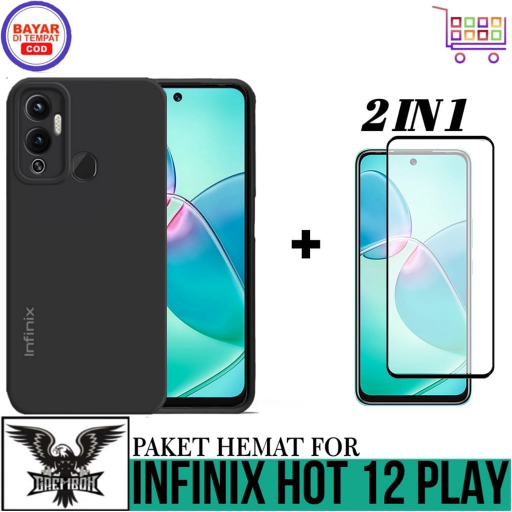 Promo Case INFINIX HOT 12 PLAY 12 PLAY NFC Free TG Anti Gores Layar Premium Casing Cover Anti Bekas 