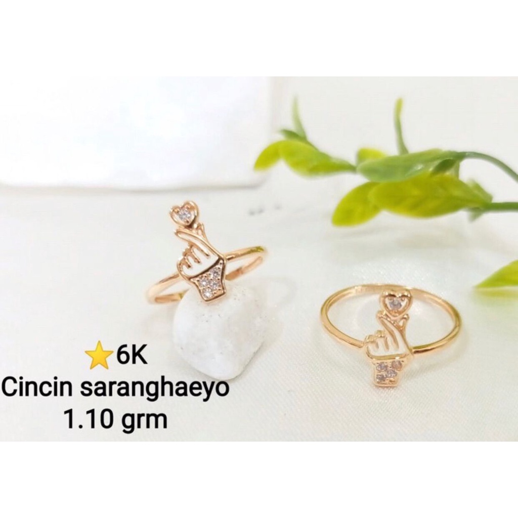 Cincin model korea fashion kadar 300 6karat saranghaeo