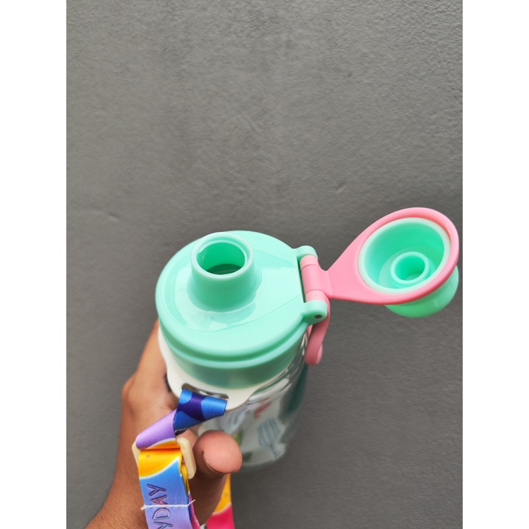 Botol Minum Terbaru Non Sedotan Gantungan + Tali Free Stiker 500ml 593