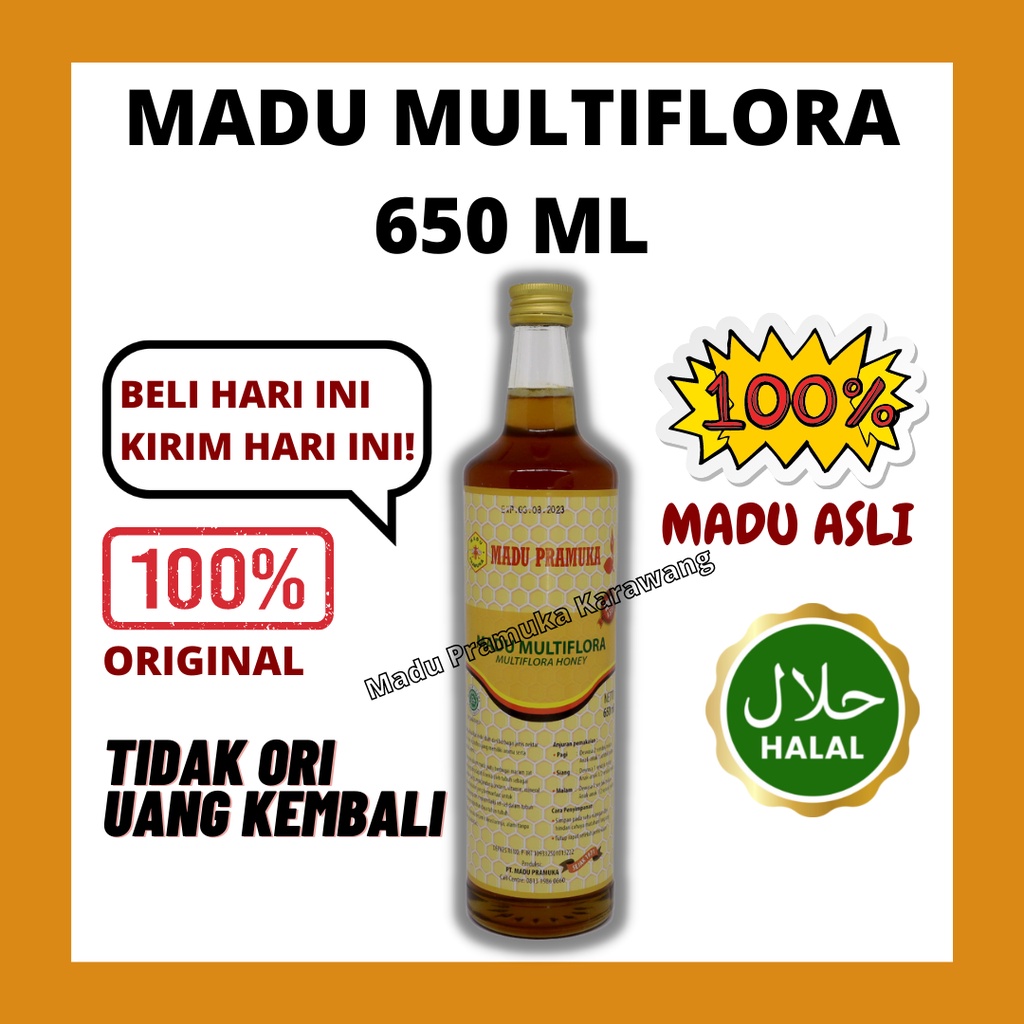 

MADU ASLI MADU ORIGINAL MADU PRAMUKA MULTIFLORA 650 ML