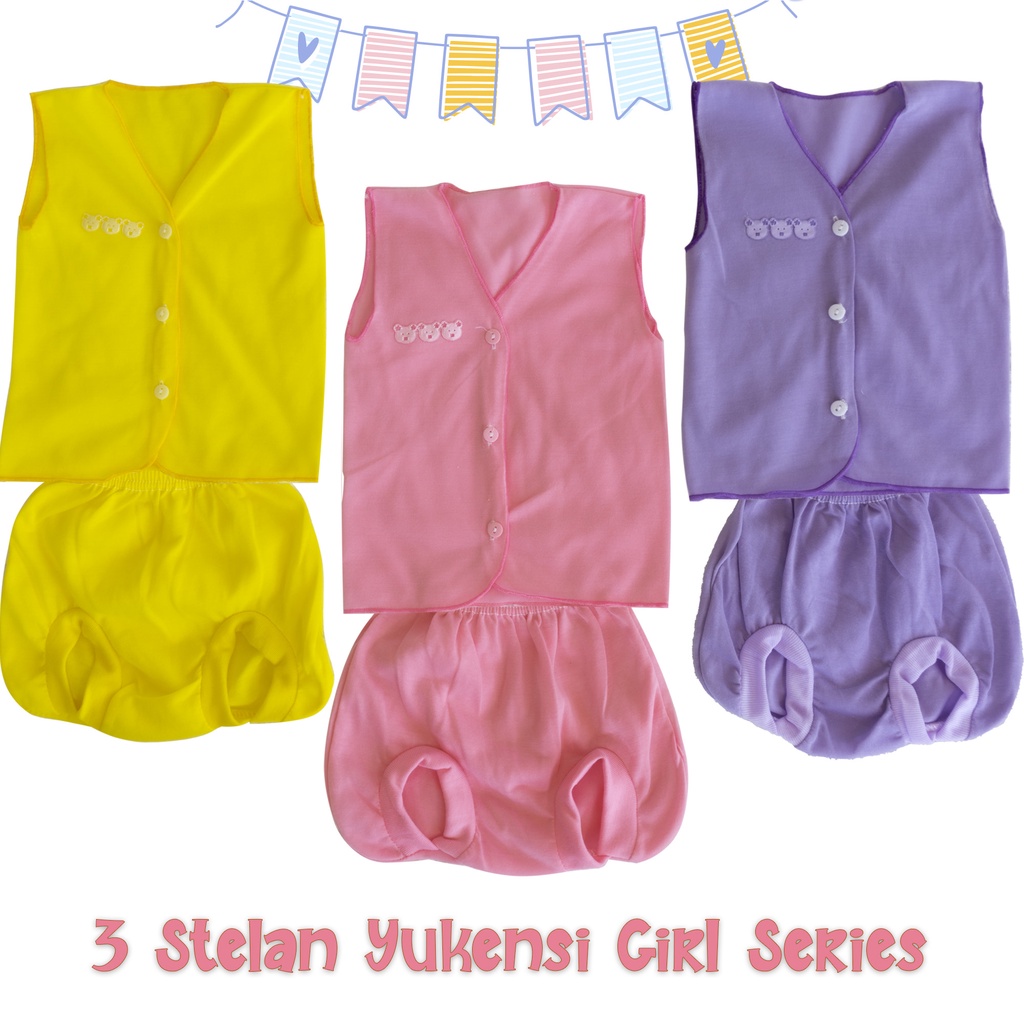 3Set Setelan baju bayi harian Newborn polos laki laki perempuan Baju bayi Panjang Baju bayi Pendek Baju bayi Kutung Panda Bagus Paket Hemat dan Murah