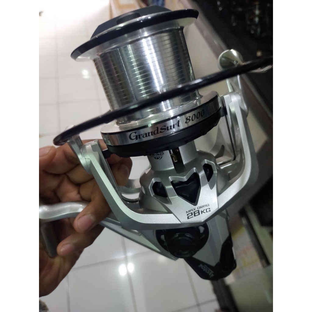 Reel Pancing Kyoto Grand Surf Ukuran 8000 10000 12000 Drag 28kg Long Spool Power Handle  Untuk Panta
