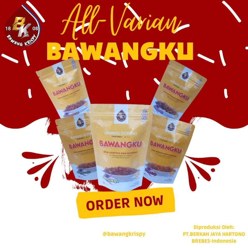 

Bawang Goreng Asli BREBES BAWANGKU 100grm banyak varian rasa