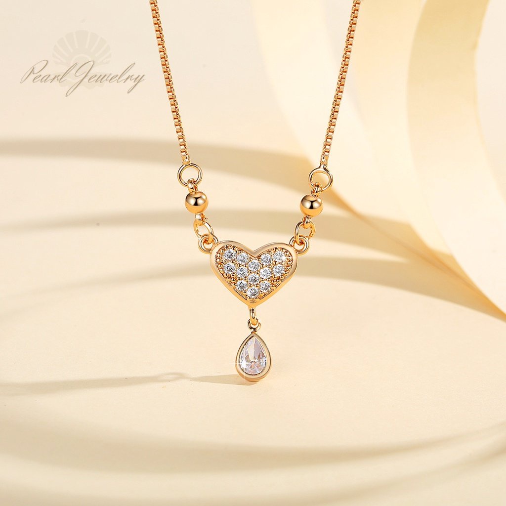Y614 [COD✔] Kalung Sederhana Dan Elegan Kristal Berlian Titanium Steel Lapis Emas Fashion Wanita Perhiasan Kalung