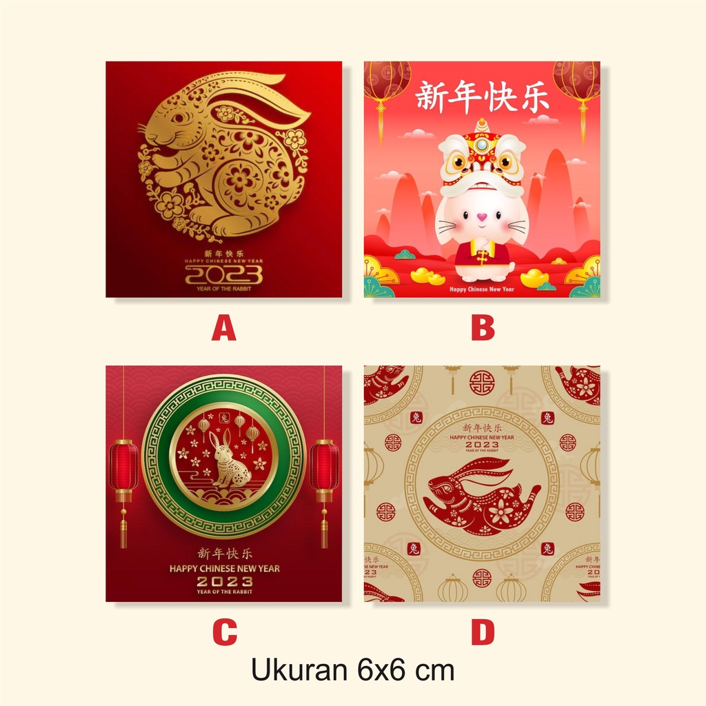 

Hang Tag, Stiker, Kartu Ucapan untuk hadiah IMLEK Chinese New Year 2023, Year of the Rabbit