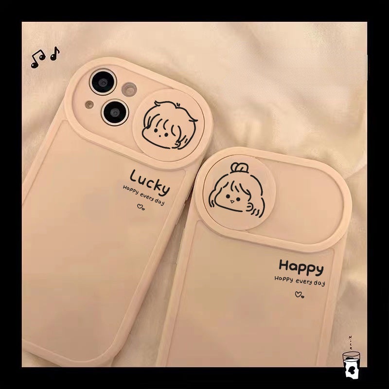 Case Pelindung Lensa Wajah Pria Dan Wanita Untuk IPhone 12 13 14 11 Pro Max X Xs Max Xr Nnby