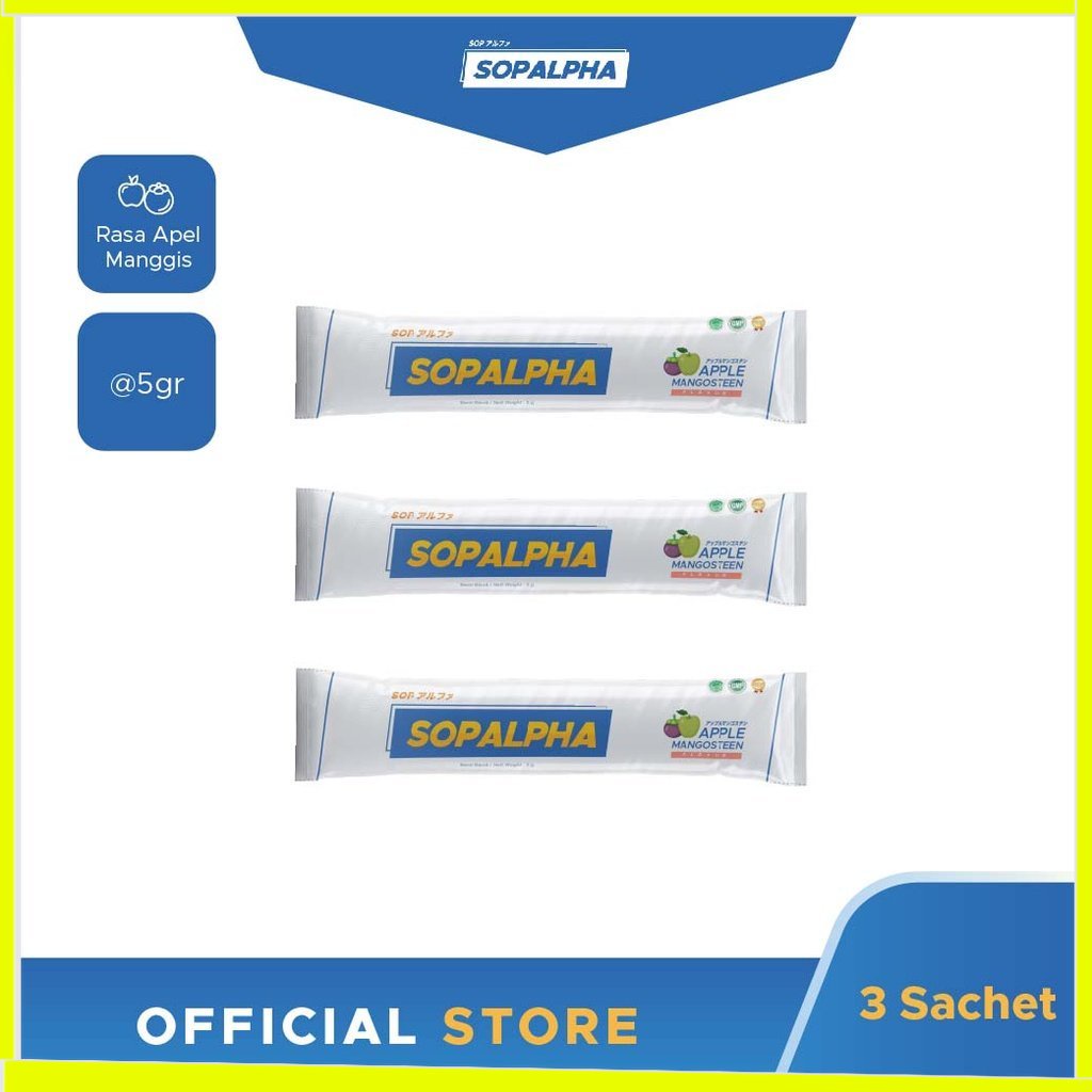 SOPALPHA - Rasa Apel Manggis 3 Sachet BPOM HALAL OFFICIAL STORE DARENSGOWN MAKASSAR