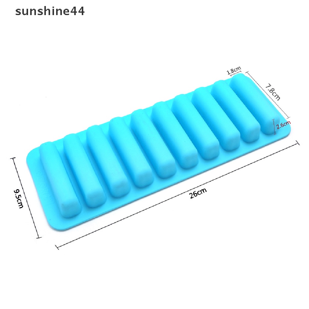 Sunshine Cetakan Es Batu / Kue / Biskuit Bentuk Silinder Bahan Silikon Dengan 10 Lubang