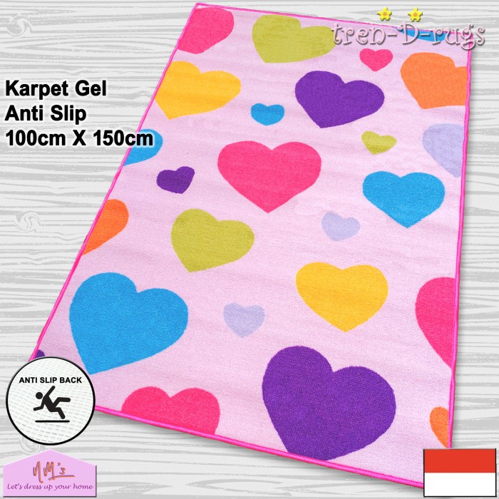 KARPET BULU Karpet permadani bulu alas lantai kamar tidur ruang tamu anti slip NMs - Light Pink teba